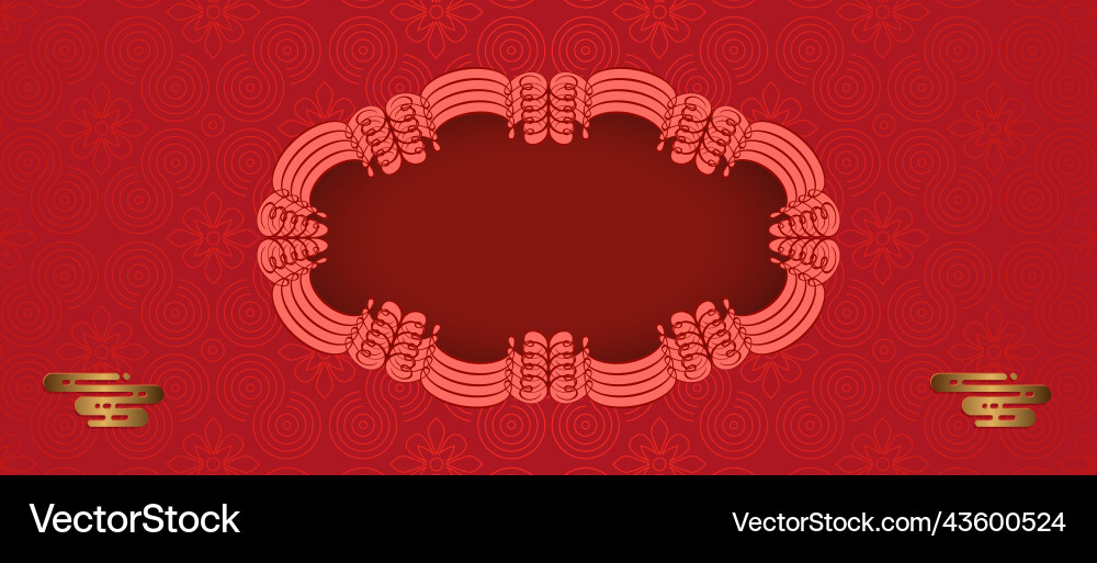 Oval frame with a wavy border on red background Oval frame with a wavy border on red background vector image