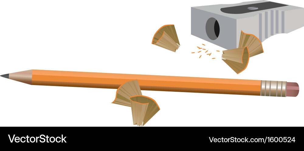 Pencil and sharpener Royalty Free Vector Image