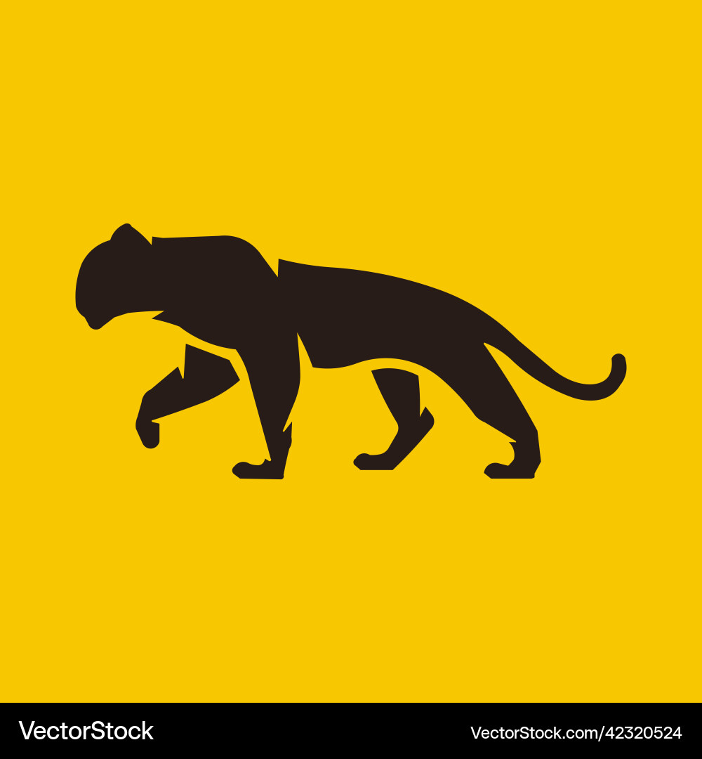 Puma or tiger logo template design Royalty Free Vector Image
