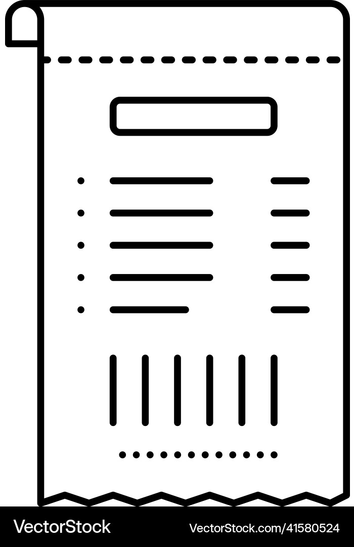Qr code on receipt line icon isolated vector image