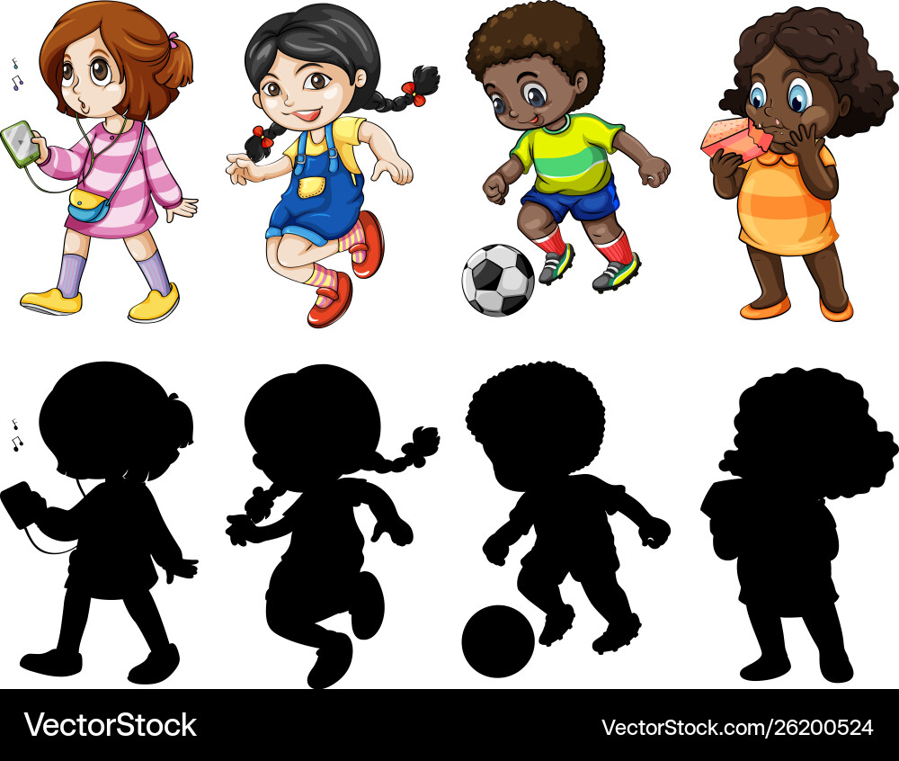 Set children character Royalty Free Vector Image