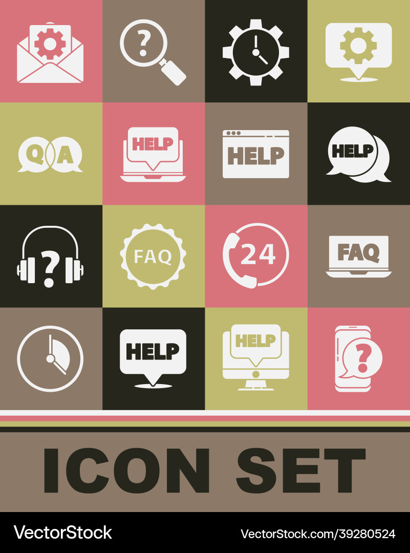 Set mobile phone with question laptop and faq Set mobile phone with question laptop and faq vector image