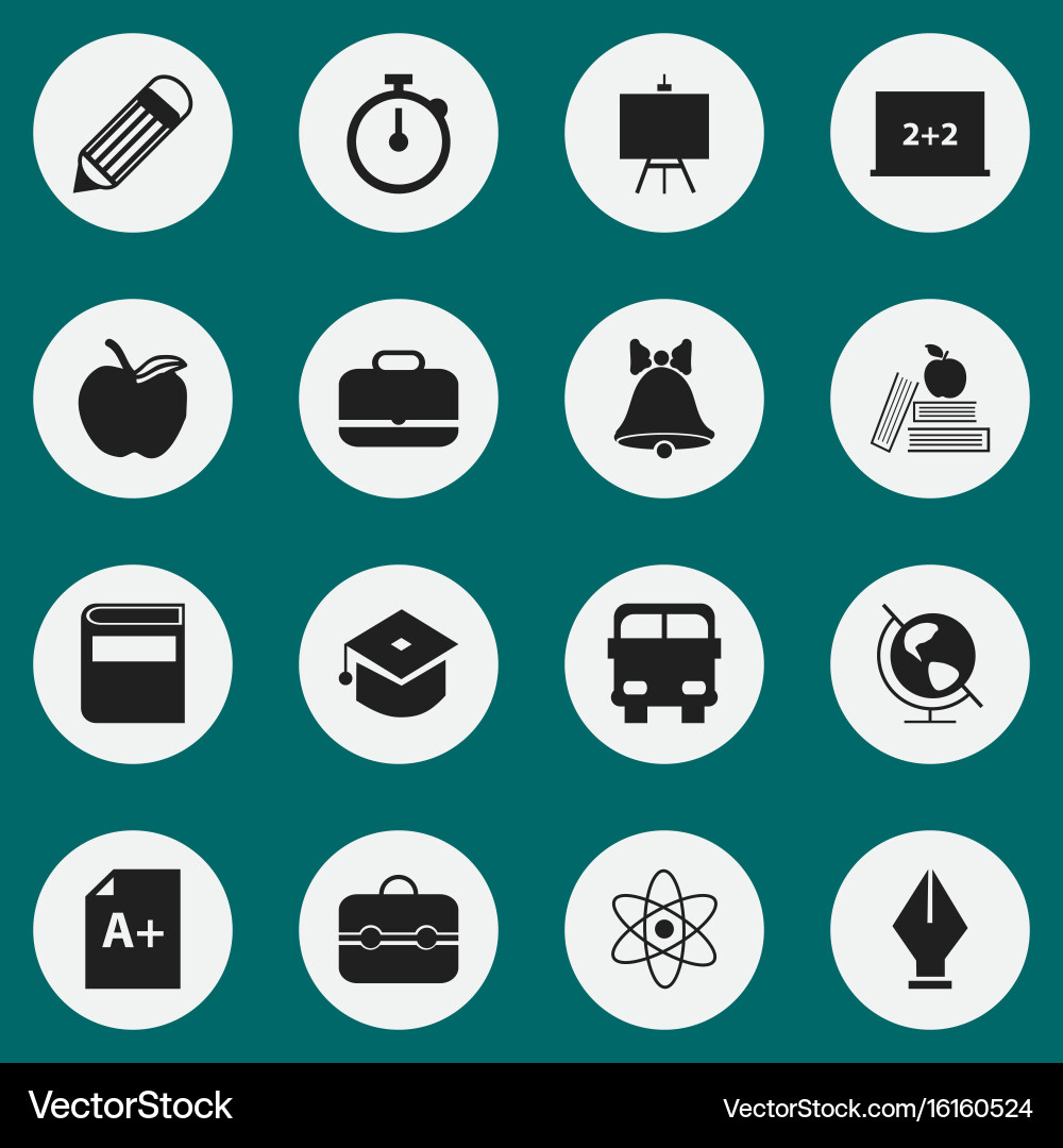 Set of 16 editable knowledge icons includes Vector Image