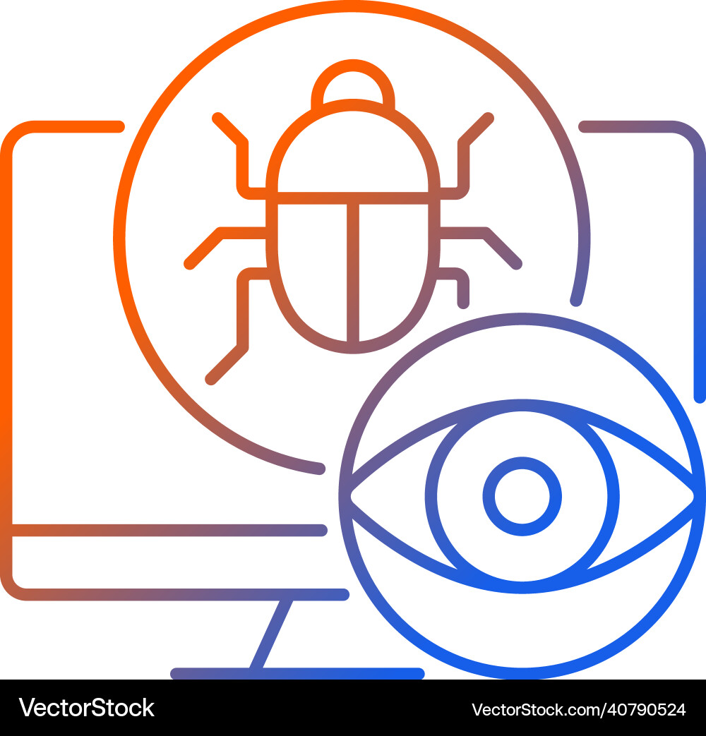 Spyware gradient linear icon Vector Image