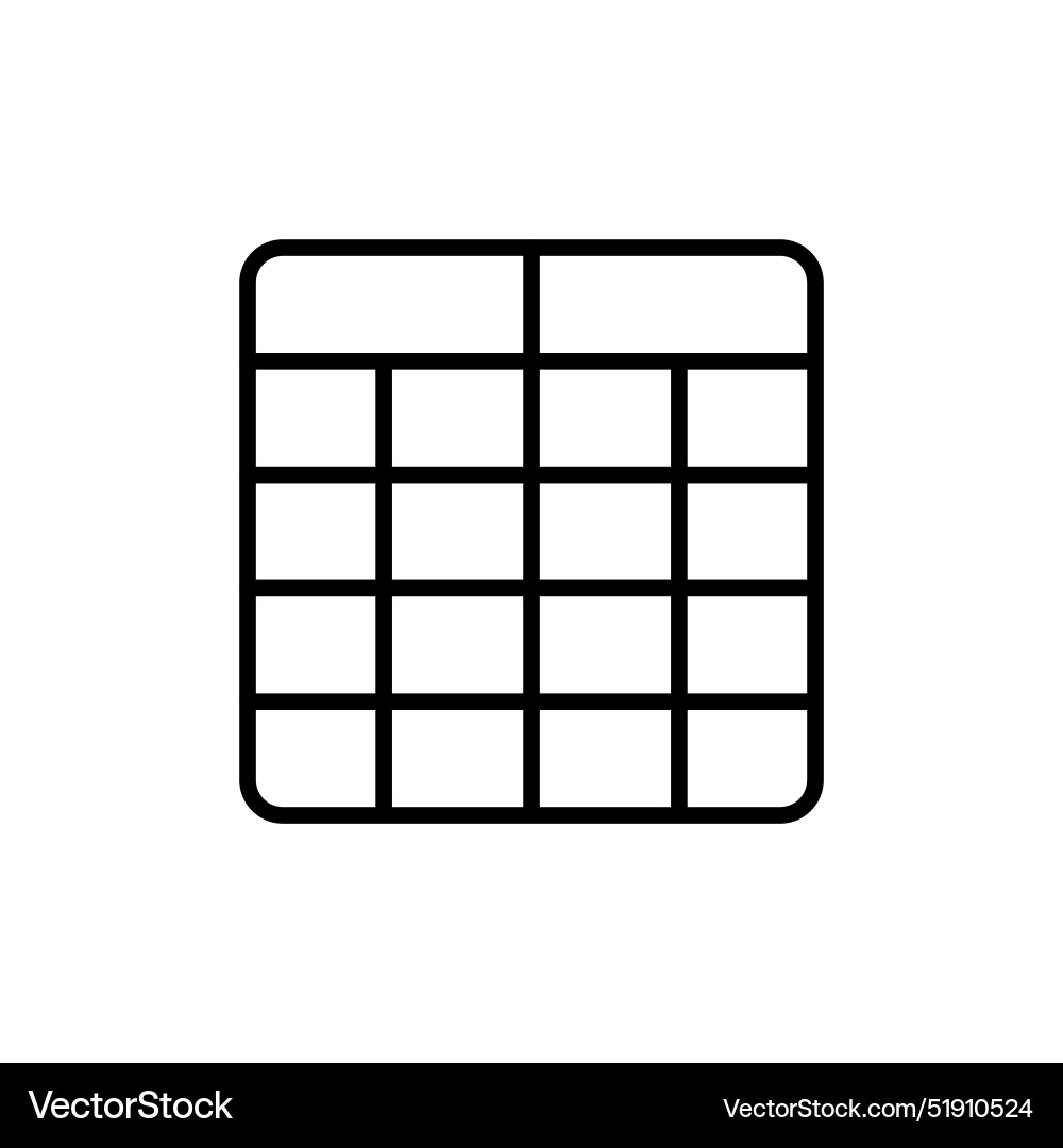 Table layout icon set data organization vector image