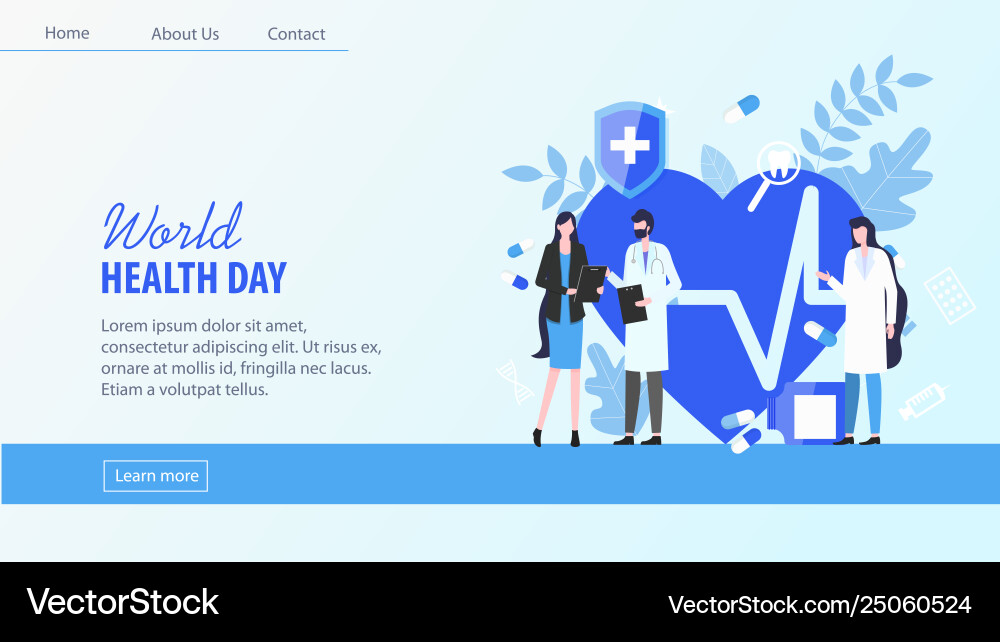 World health day woman patient man doctor nurse World health day woman patient man doctor nurse vector image