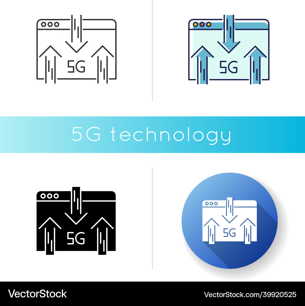 5g web browser icon internet browsing wireless 5g web browser icon internet browsing wireless vector image