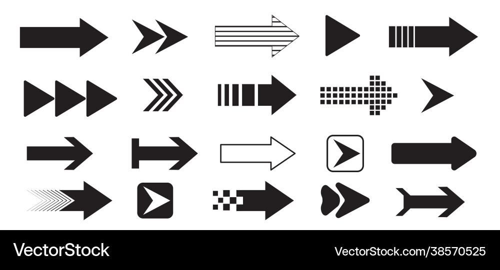 Arrows icon set Arrows icon set vector image