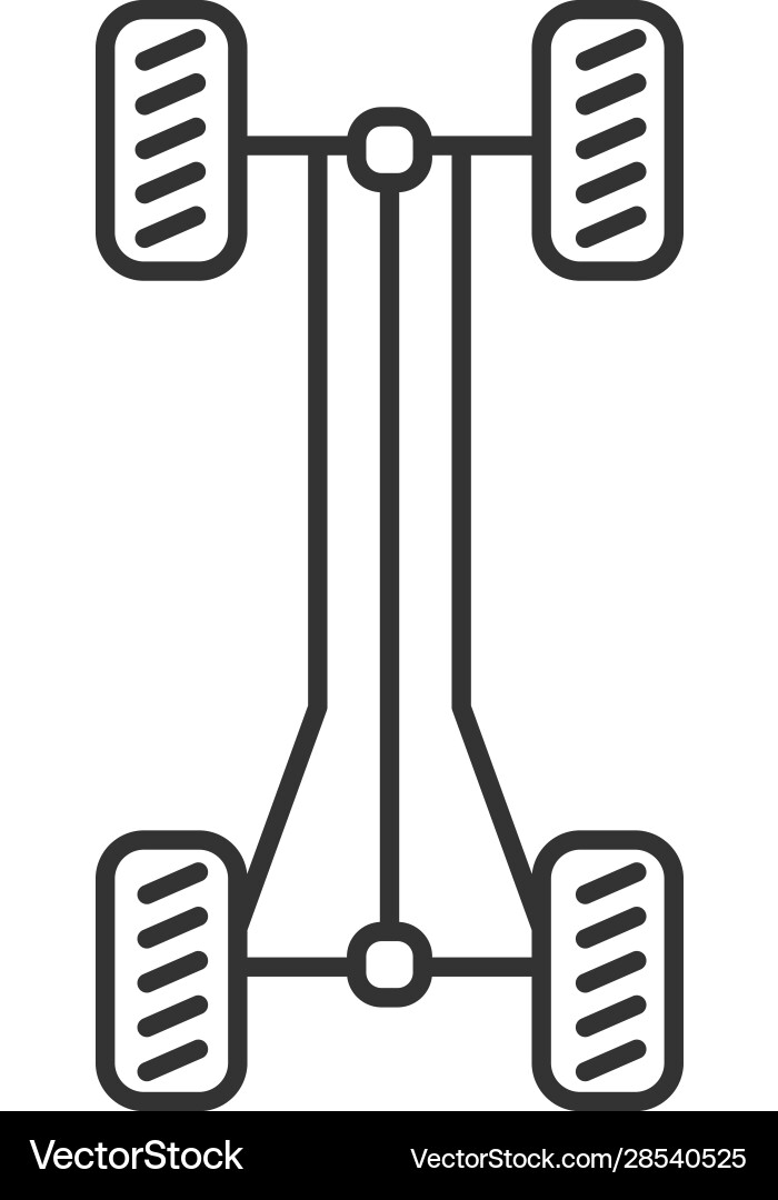 Car chassis frame linear icon Car chassis frame linear icon vector image