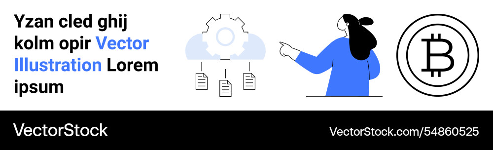 Digital transformation concept with bitcoin cloud Digital transformation concept with bitcoin cloud vector image