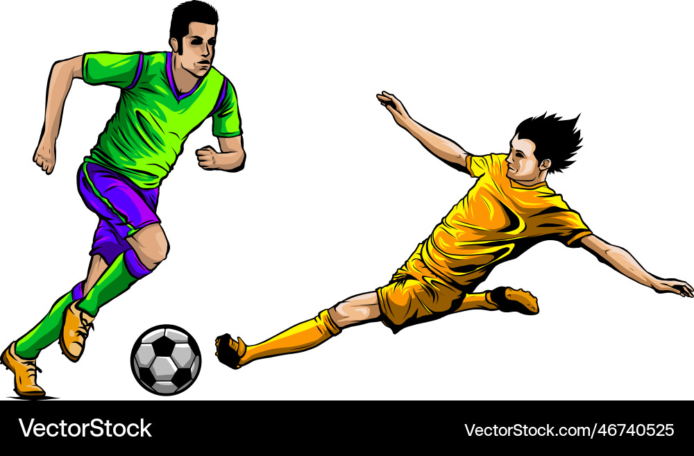 Dynamic Soccer Players in Action vector image