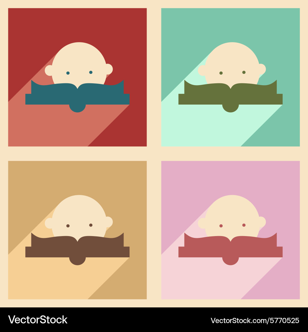 Flat with shadow concept and mobile application vector image