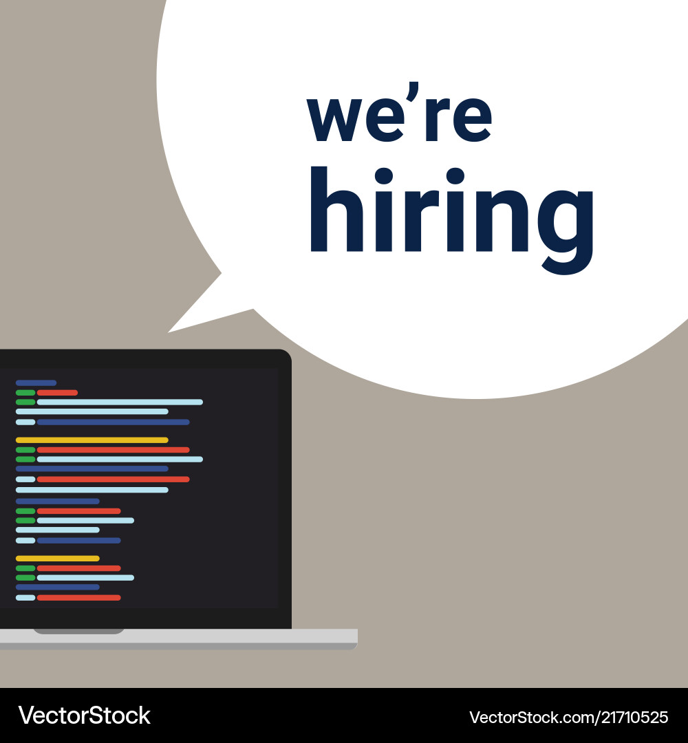 Hiring Programmer - Coding Job Opportunity vector image