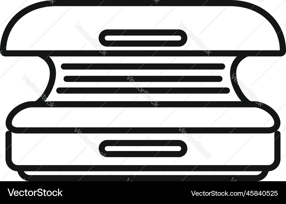 Horizontal solarium icon outline sun spa Horizontal solarium icon outline sun spa vector image