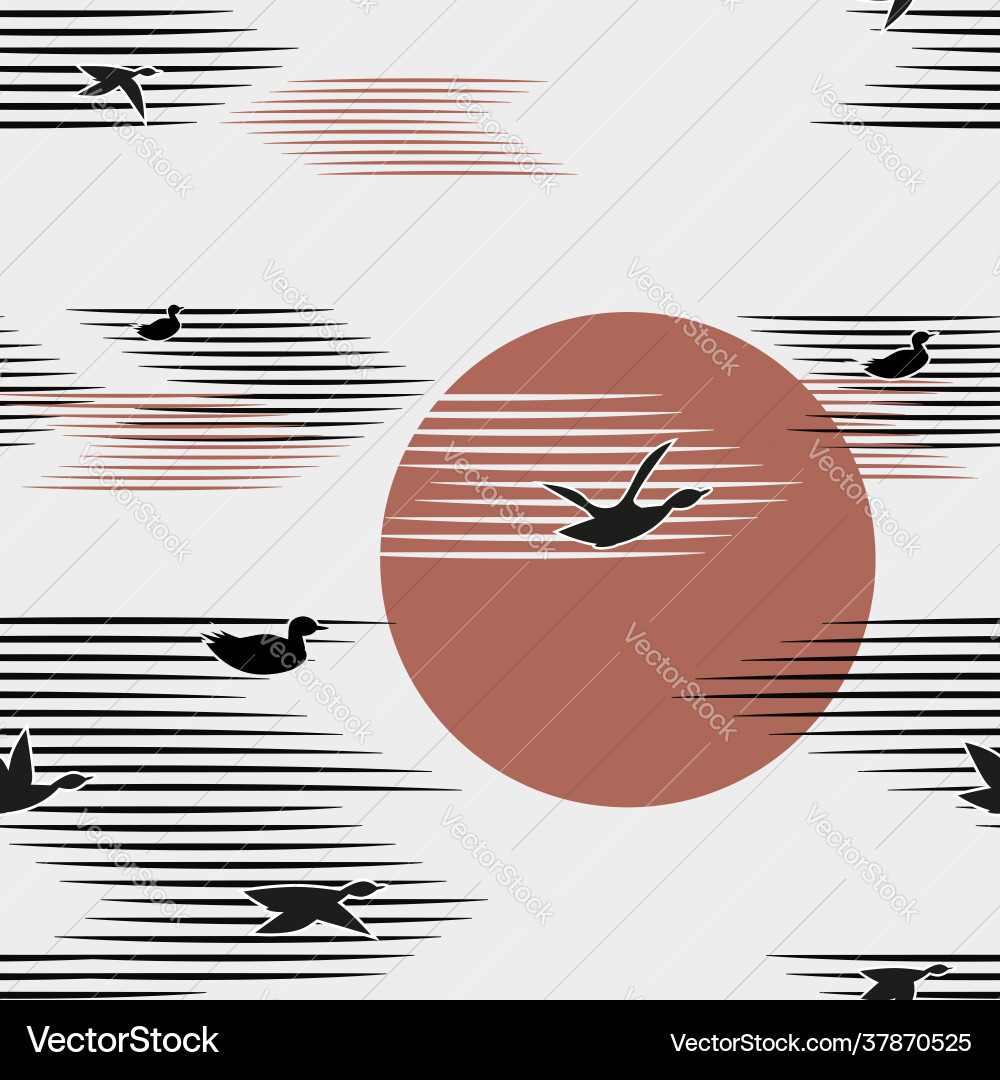 Minimalistic pattern in japanese style flock Minimalistic pattern in japanese style flock vector image
