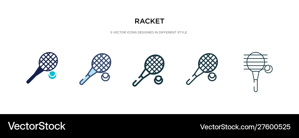 Racket icon in different style two colored Vector Image