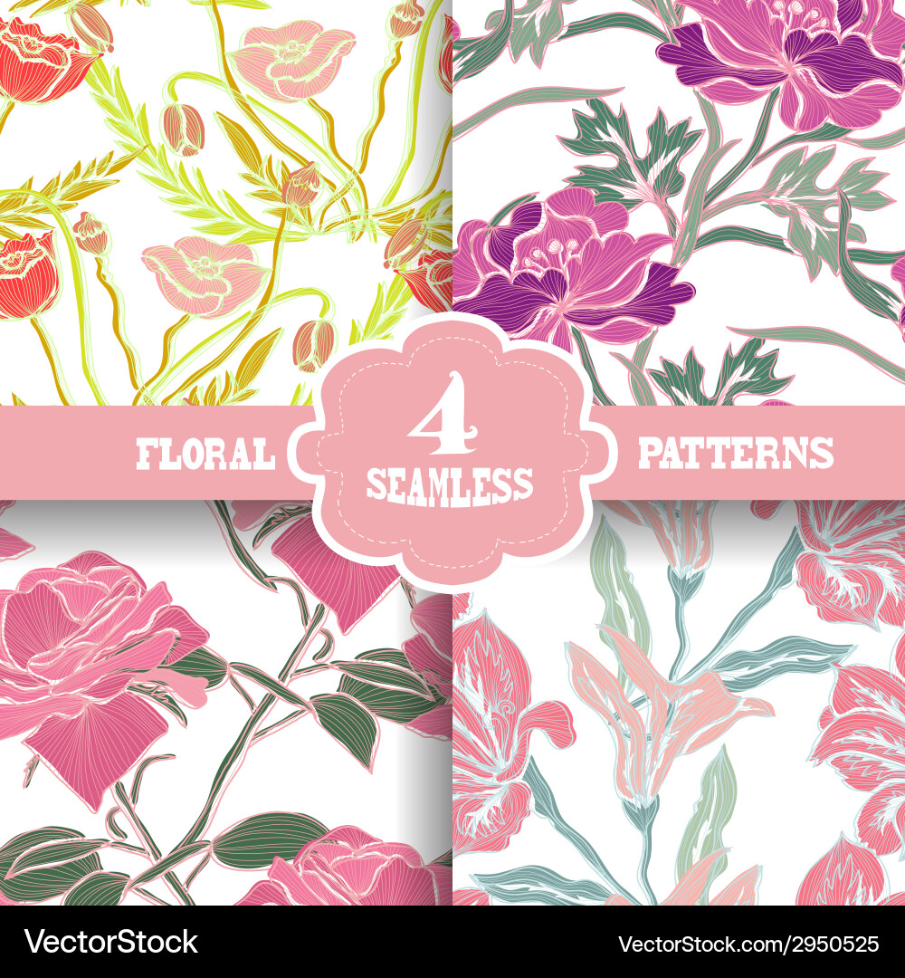 Seamless patterns set vector image