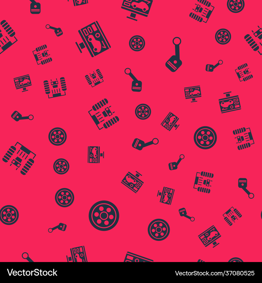 Set alloy wheel diagnostics condition car Vector Image