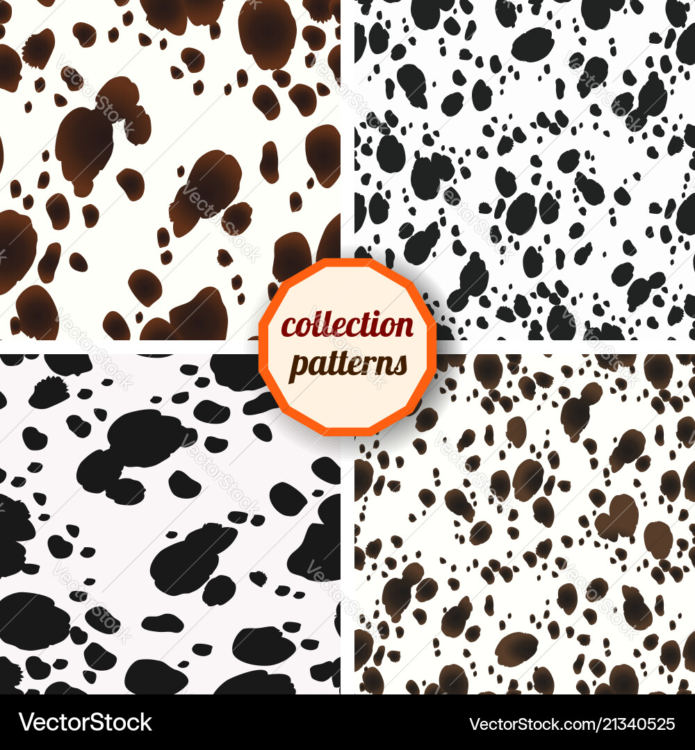Set of seamless pattern design animal print Vector Image