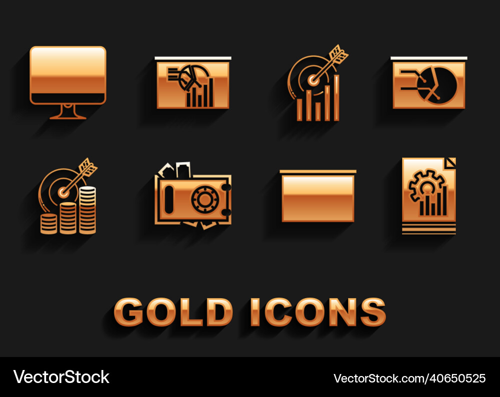 Set safe and money board with graph chart Set safe and money board with graph chart vector image