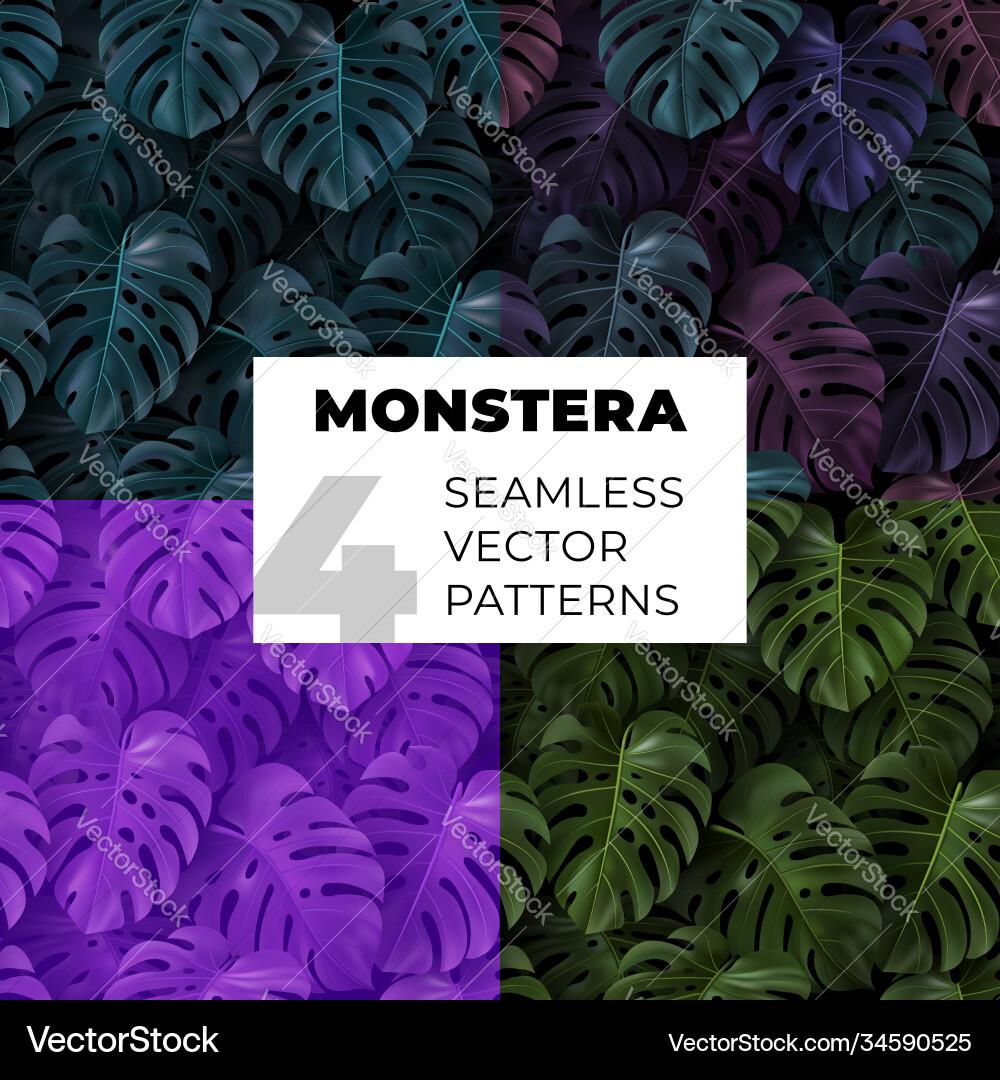 Set seamless pattern with green dark color Vector Image