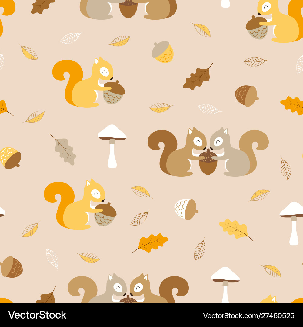 Simple pattern with squirrels vector image