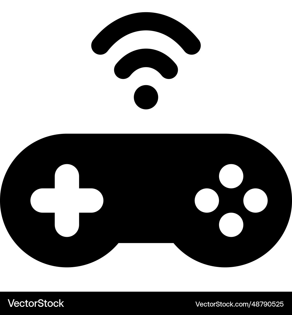 Wireless console or controller device for gaming vector image