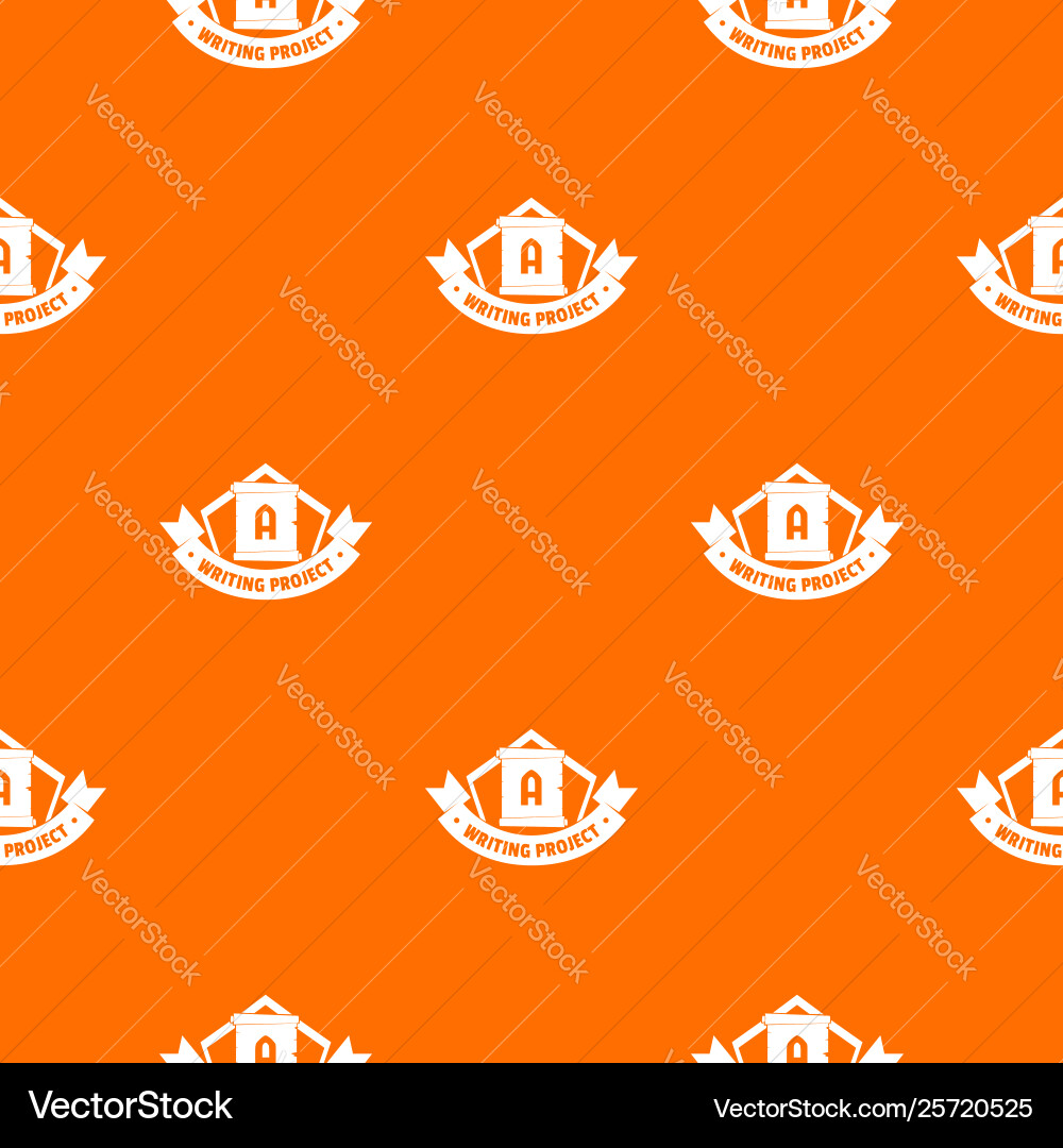 Writing project pattern orange Writing project pattern orange vector image