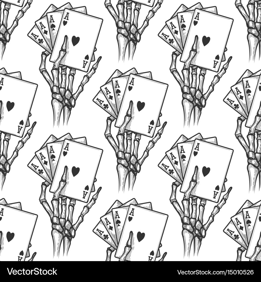 Blackjack Bones Seamless Pattern Vector Image