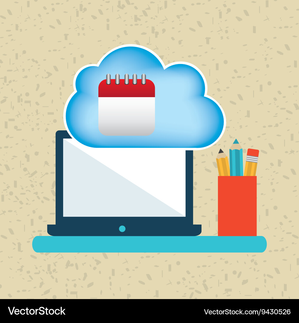 Cloud computing design vector image