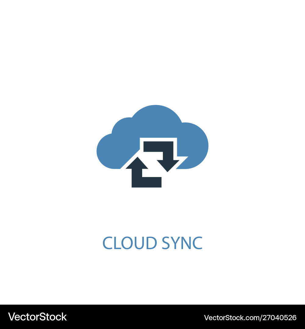 Cloud Sync-Konzept 2 farbige Icon einfach blau Vektorbild