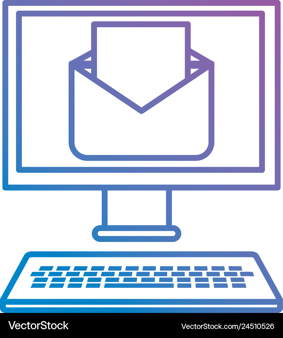 Computer desktop with envelope Computer desktop with envelope vector image