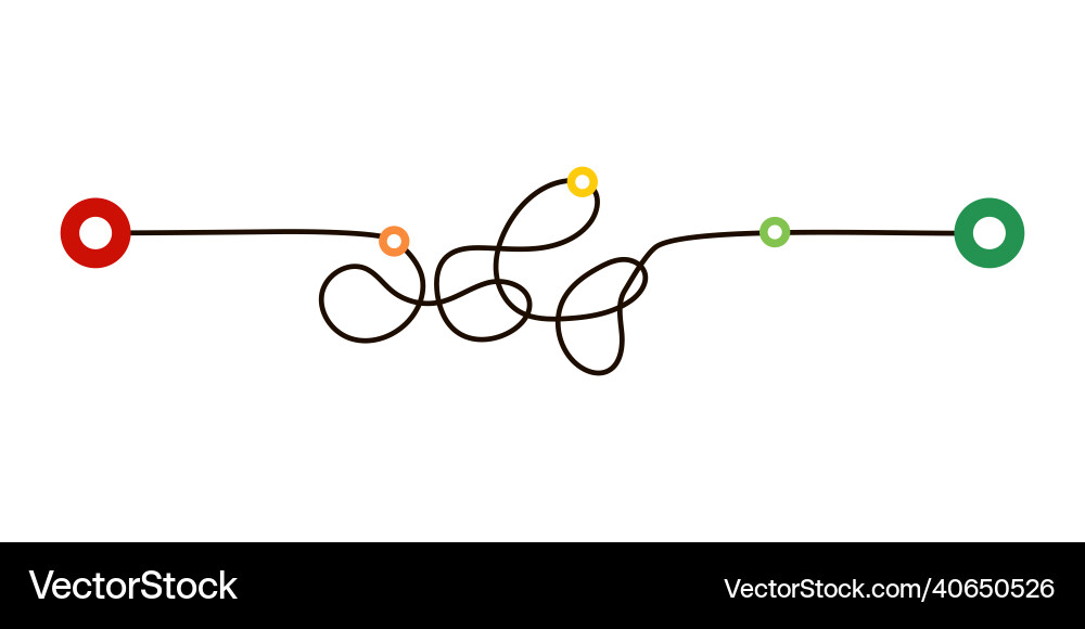 Connected Route Paths vector image
