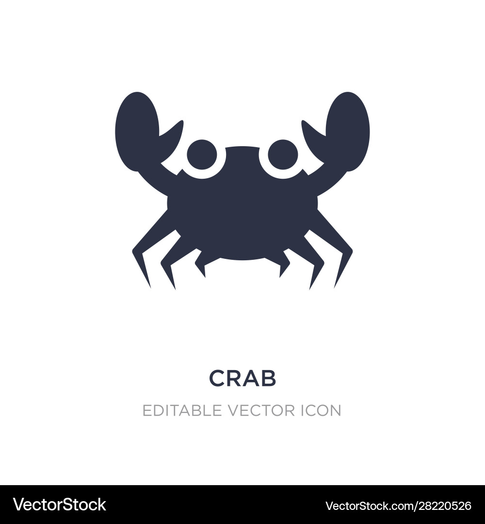 Crab icon on white background simple element from vector image