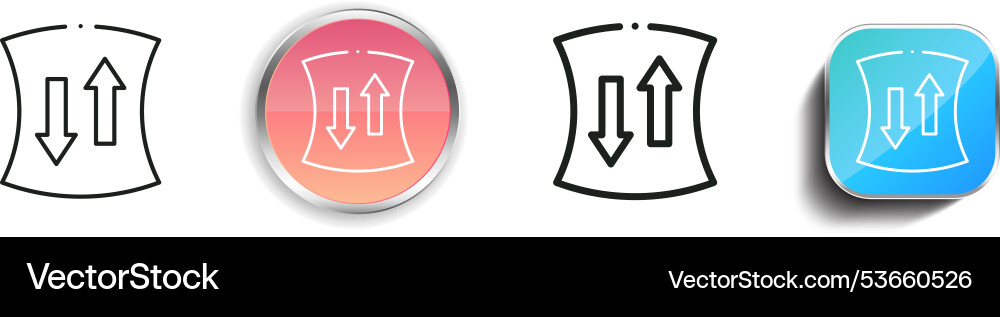 Elastic icon thin linear regular and button style vector image