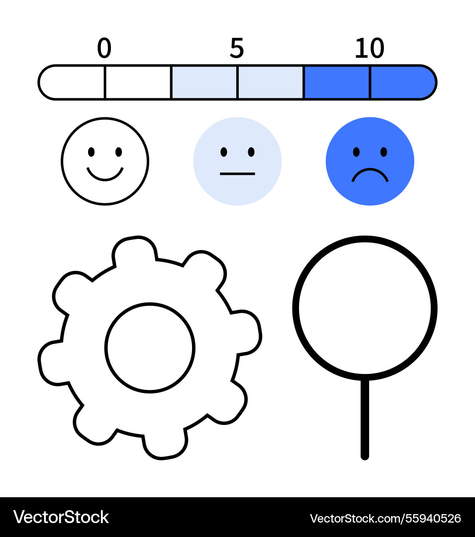 Feedback rating scale with satisfaction icons Feedback rating scale with satisfaction icons vector image