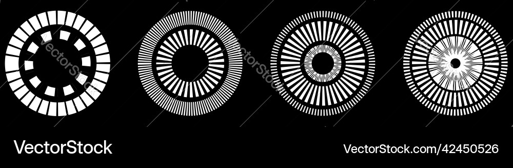 Geometric circle element with dashed lines Vector Image
