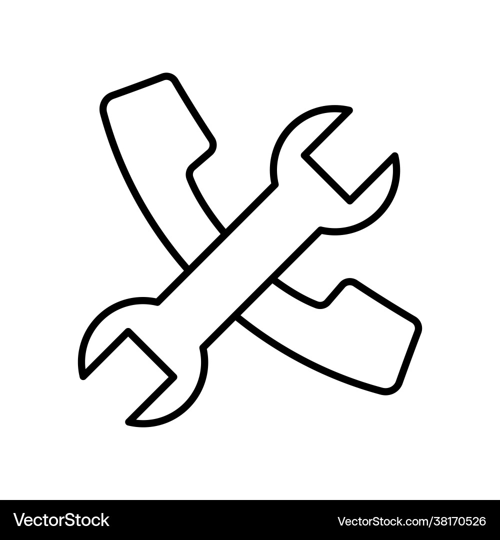 Help repair thin line symbol mending icon logo Help repair thin line symbol mending icon logo vector image