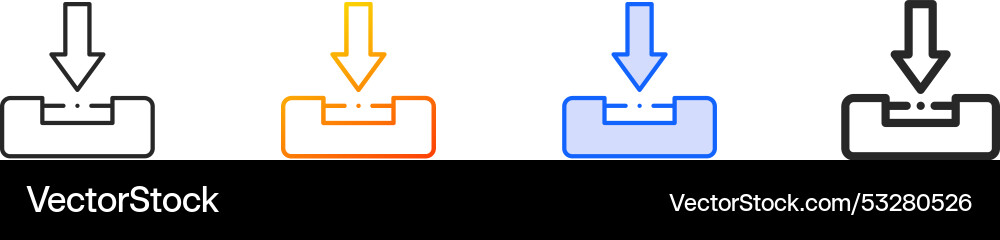 Inbox iconthin linear gradient blue stroke Inbox iconthin linear gradient blue stroke vector image