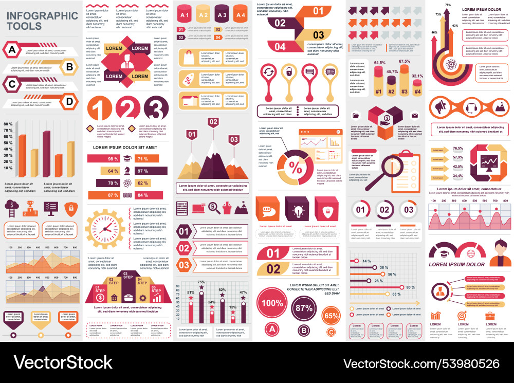 Infographic elements data visualization design vector image