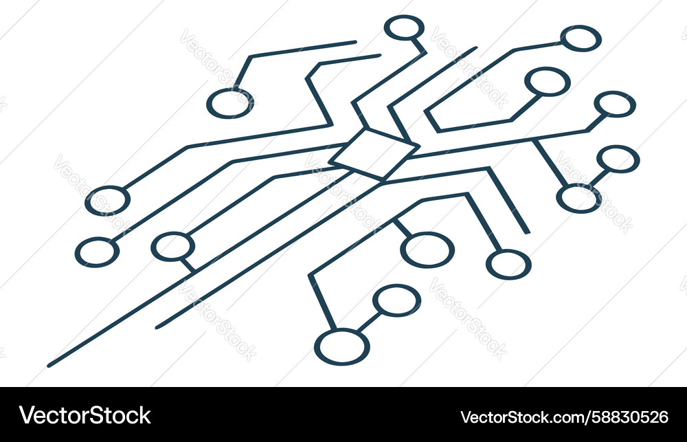 Interconnected circuit board network design Vector Image