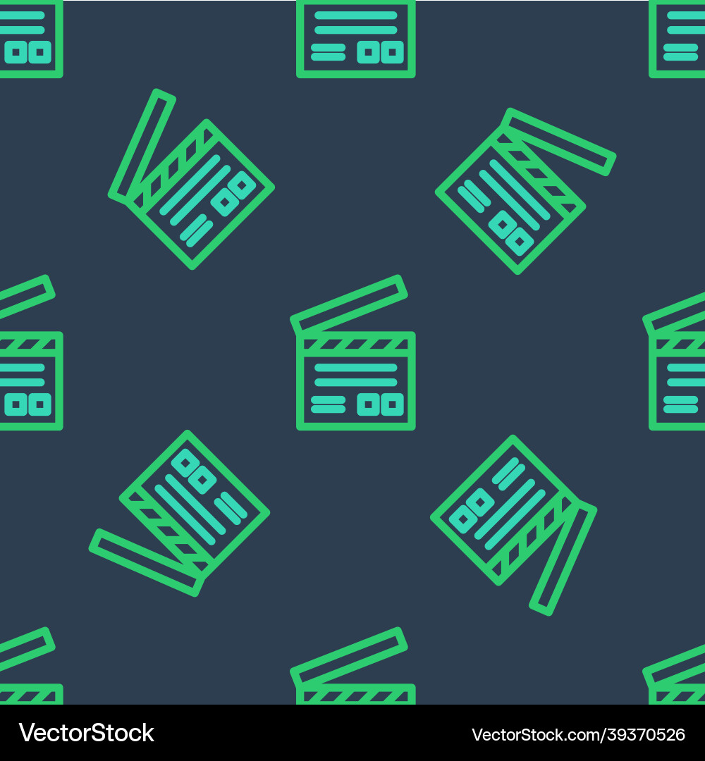 Line movie clapper icon isolated seamless pattern Line movie clapper icon isolated seamless pattern vector image