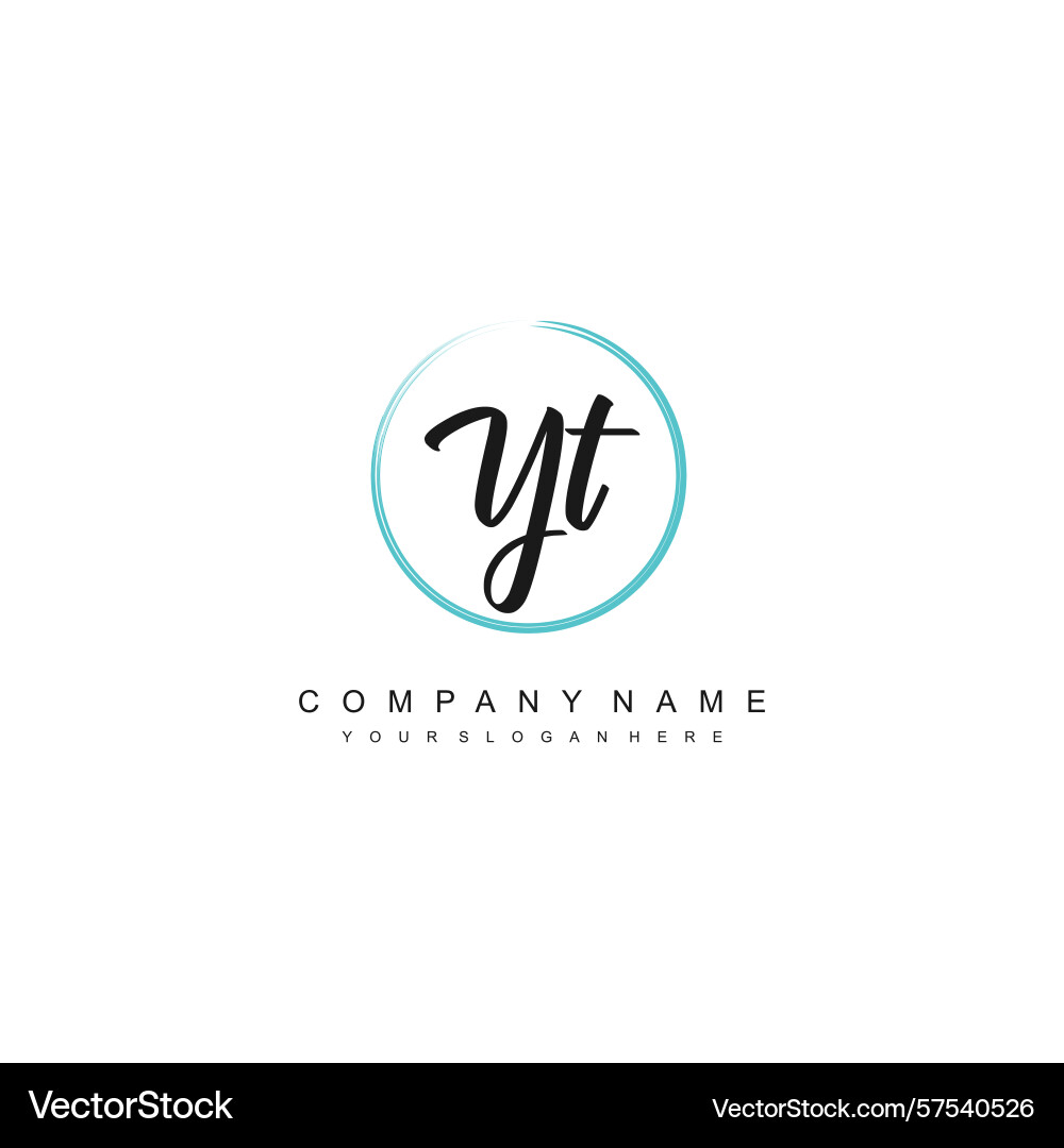 Minimal signature logo design with yt initials Minimal signature logo design with yt initials Vector Image