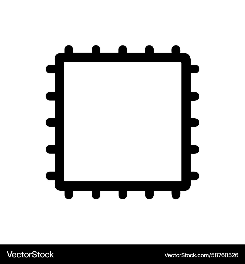 Minimalist Microchip Icon Vector Image