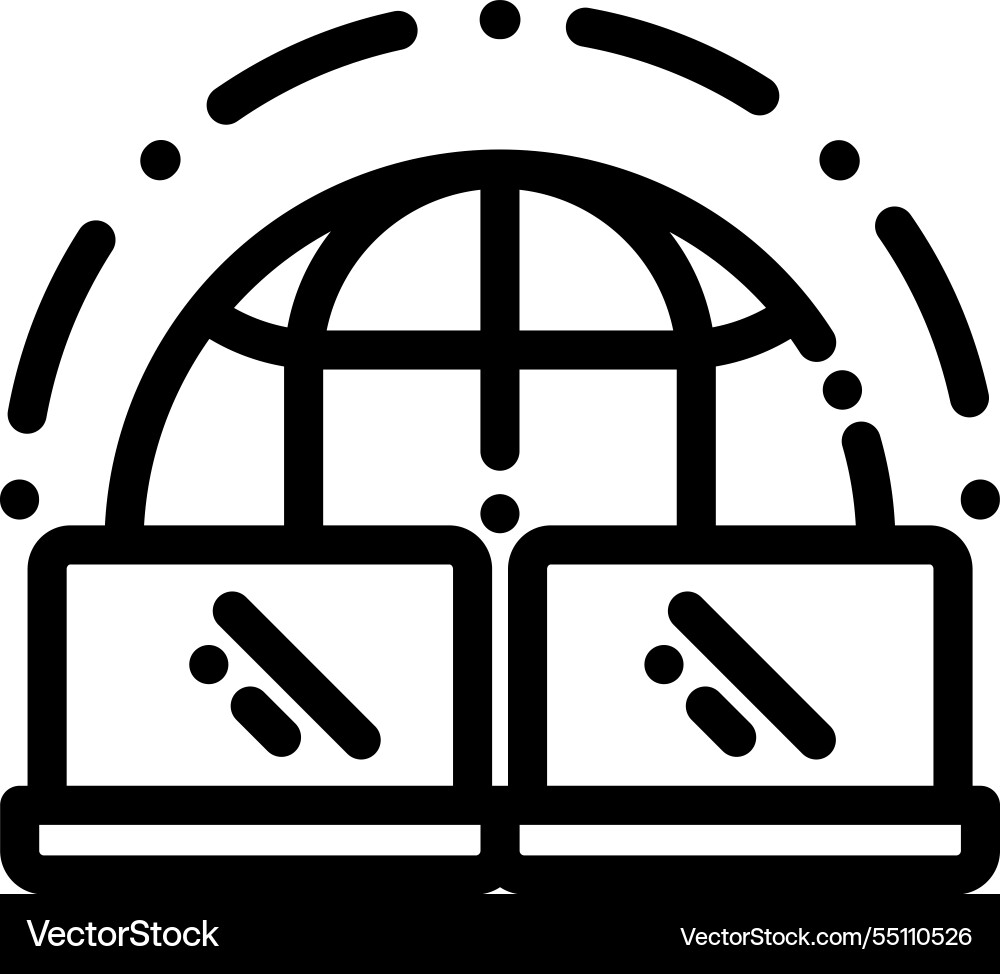 Network icon thin linear style design isolated Network icon thin linear style design isolated vector image