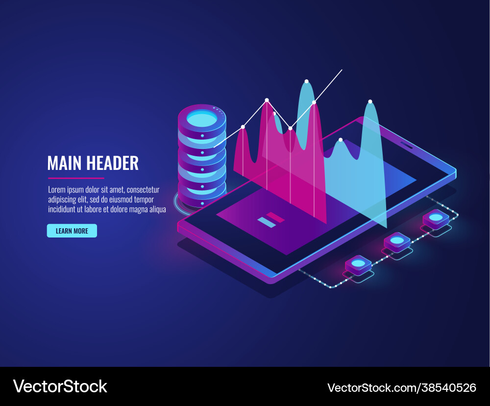 Online statistics and data analytics cloud Online statistics and data analytics cloud vector image