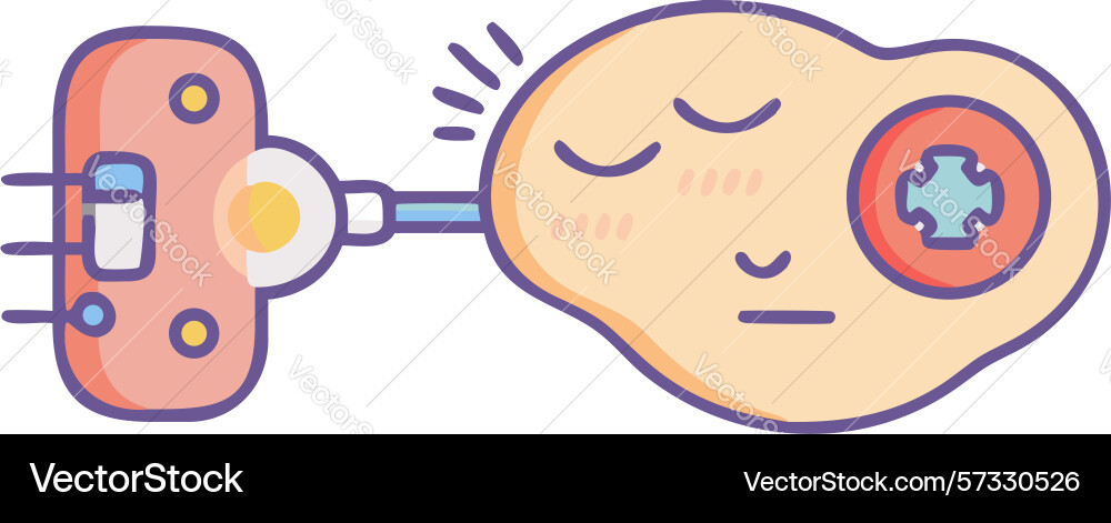Robotic cognition futuristic brain connection and vector image