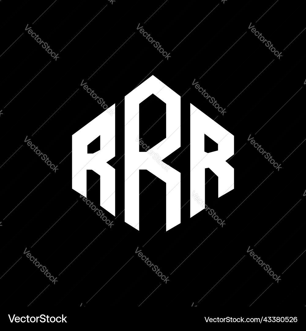 RRR Initial Logo - Hexagon & Cube vector image