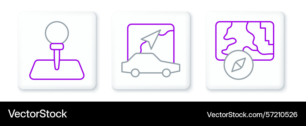 Set line city map navigation push pin and icon Set line city map navigation push pin and icon Vector Image
