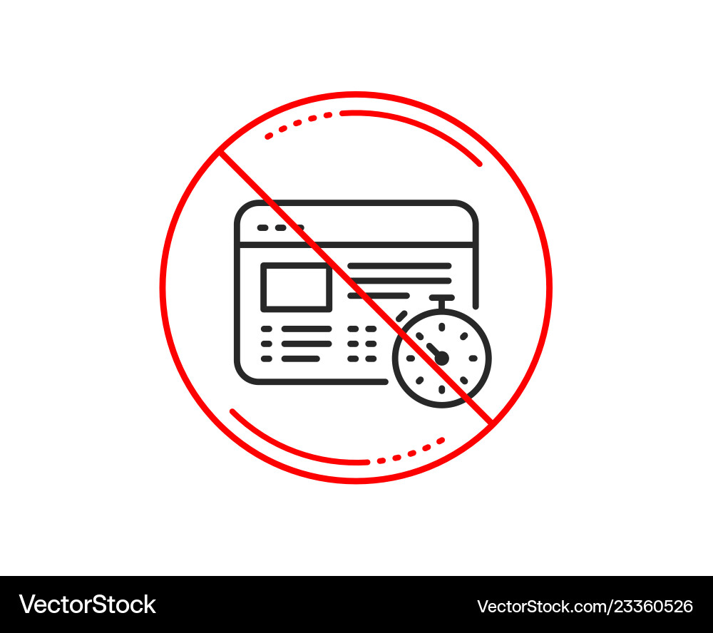 Web timer line icon online quiz test sign vector image